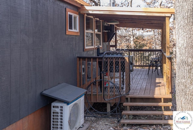 deck featuring ac unit