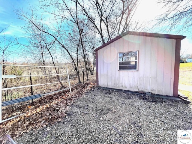 view of outbuilding with an outbuilding