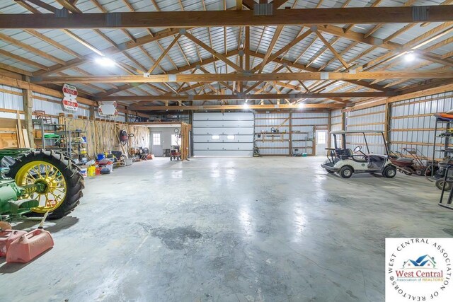 garage featuring metal wall