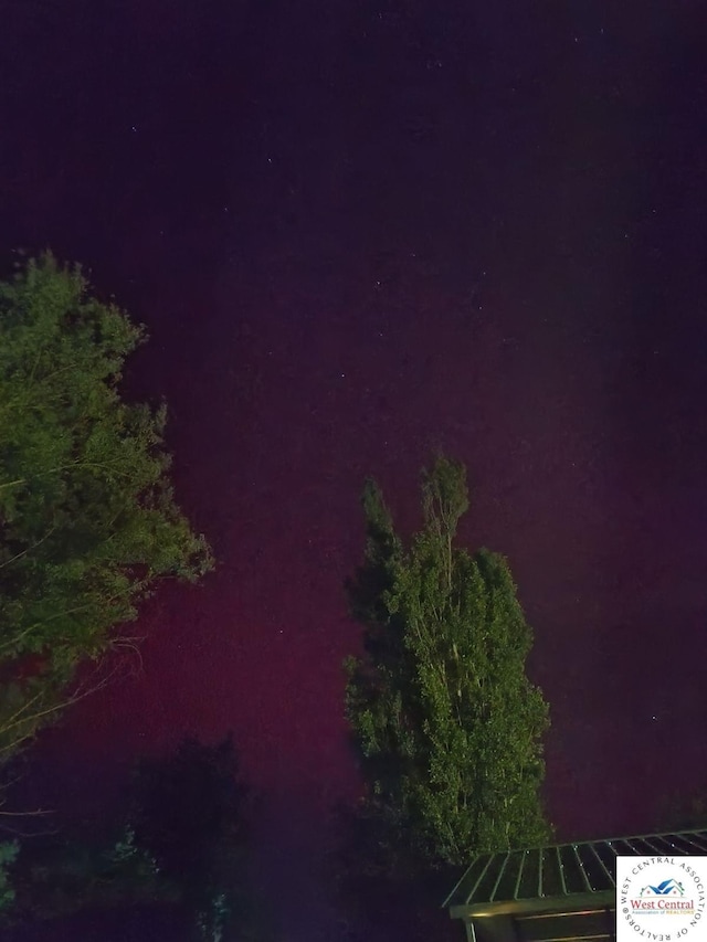 view of aerial view at night