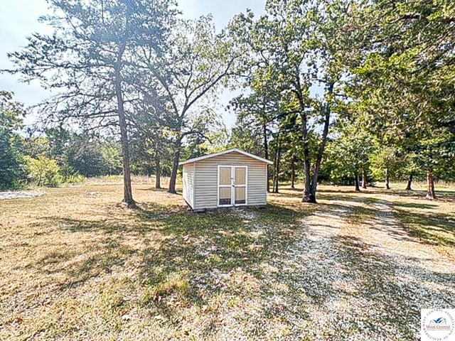 view of shed