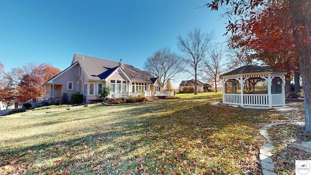 view of yard featuring a gazebo