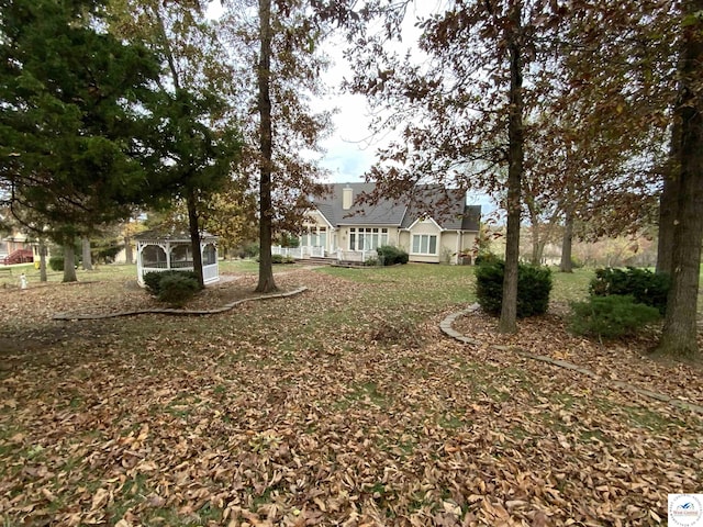 view of yard featuring a gazebo