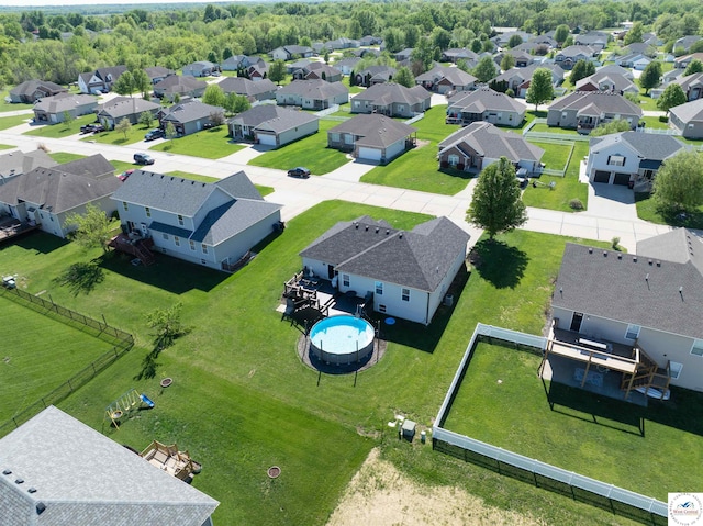 birds eye view of property featuring a residential view