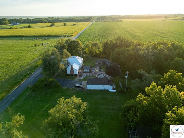 bird's eye view featuring a rural view