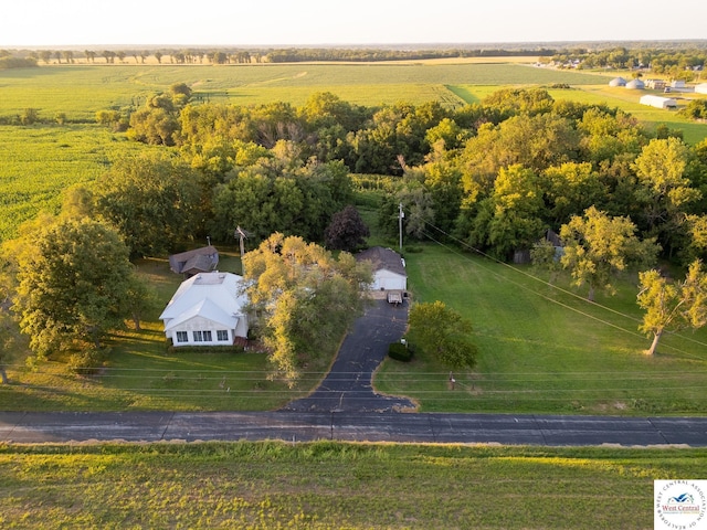 bird's eye view with a rural view