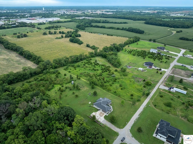 drone / aerial view featuring a rural view