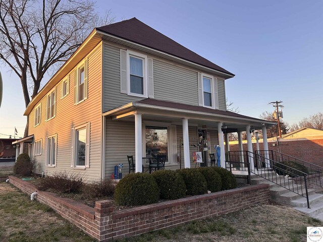 view of front of home with a porch