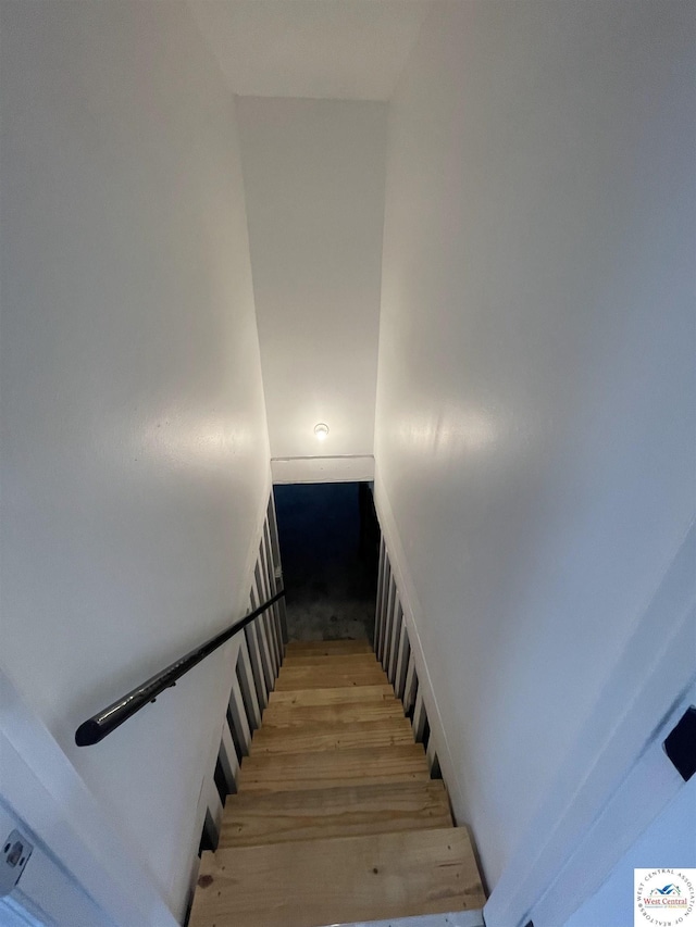 staircase featuring wood finished floors