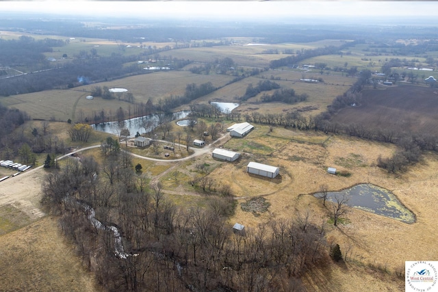 aerial view with a rural view