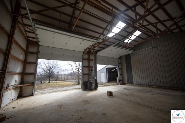 garage featuring metal wall