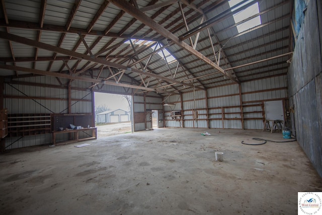 garage featuring metal wall