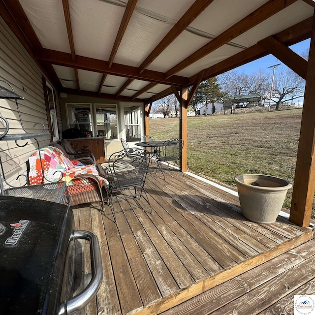 33039 Hilty Ave, Warsaw, MO 65355 - wooden terrace with a lawn and outdoor dining area