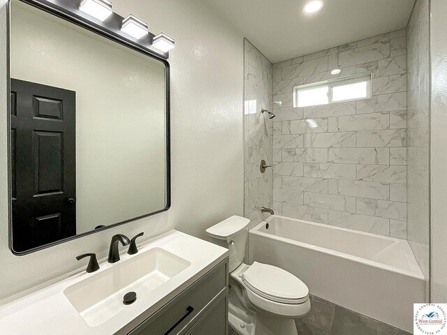 17788 Main Rd, Sedalia, MO 65301 - bathroom with toilet, vanity, and washtub / shower combination