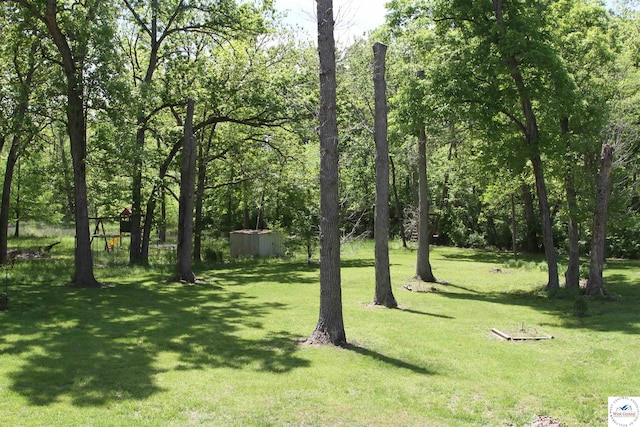 view of green lawn