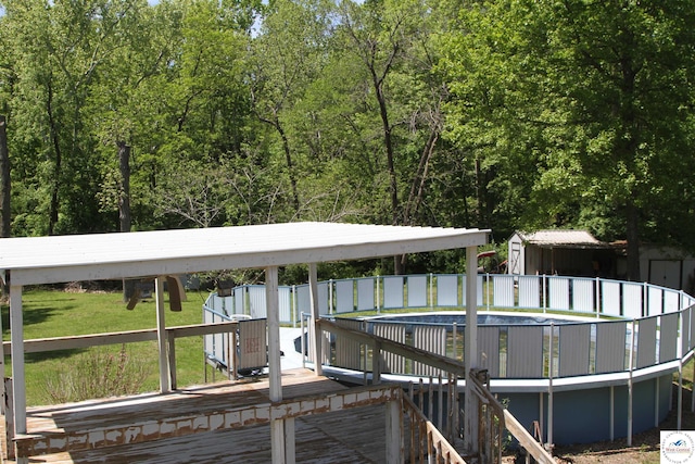 dock area with a deck