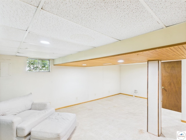 unfurnished room featuring carpet floors, recessed lighting, and baseboards