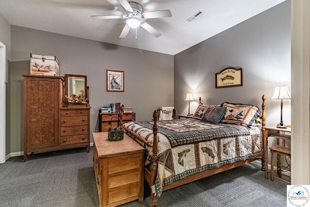 25733 Macks Ave, Warsaw, MO 65355 - carpeted bedroom with visible vents and a ceiling fan