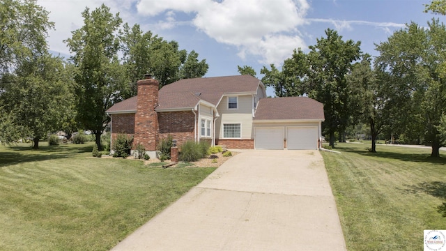 1903 E Alfresco St, Clinton, MO 64735 - view of front of house featuring brick siding, a garage, concrete driveway, and a front lawn