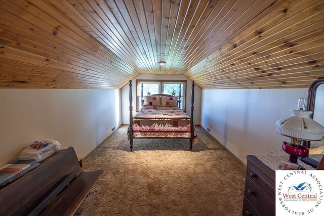 662 W 6th St, Schell City, MO 64783 - carpeted bedroom featuring wooden ceiling and lofted ceiling