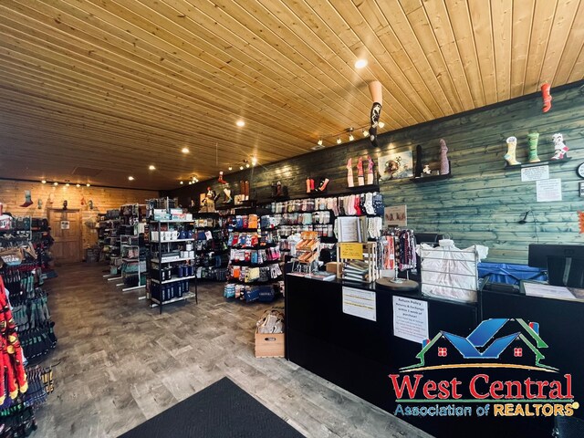 104 E Main St, Cole Camp, MO 65325 - wine room with wooden ceiling and wood finished floors