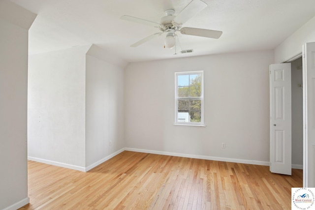 29950 Binder Rd, Green Ridge, MO 65332 - unfurnished bedroom featuring light wood-type flooring, baseboards, and a ceiling fan