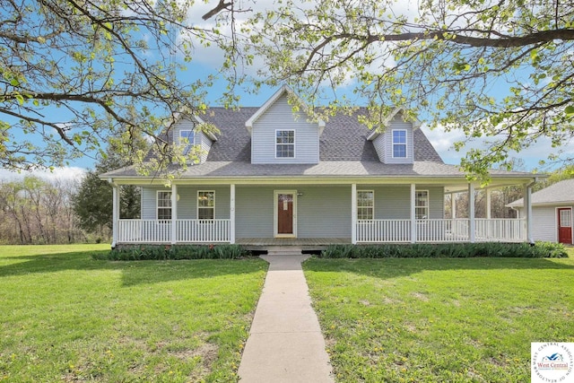 29950 Binder Rd, Green Ridge, MO 65332 - view of front of property with a porch, a front yard, and roof with shingles