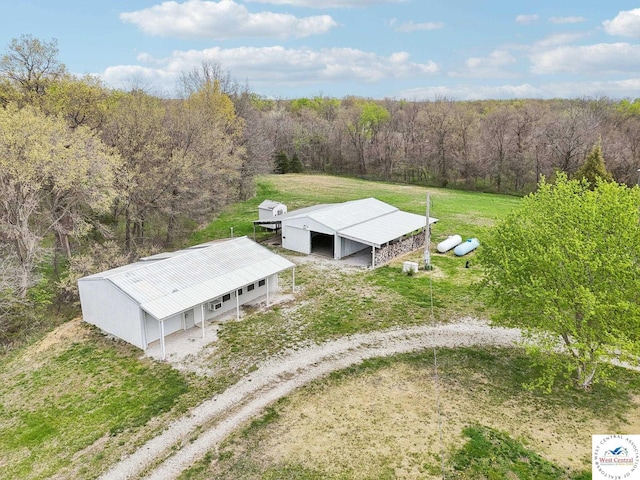 29950 Binder Rd, Green Ridge, MO 65332 - aerial view of property and surrounding area featuring a forest