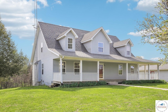 29950 Binder Rd, Green Ridge, MO 65332 - view of front facade with a porch, a front lawn, and roof with shingles
