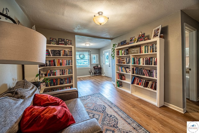 782 SE 250th Rd, Clinton, MO 64735 - living area with hardwood / wood-style floors, baseboards, and a textured ceiling