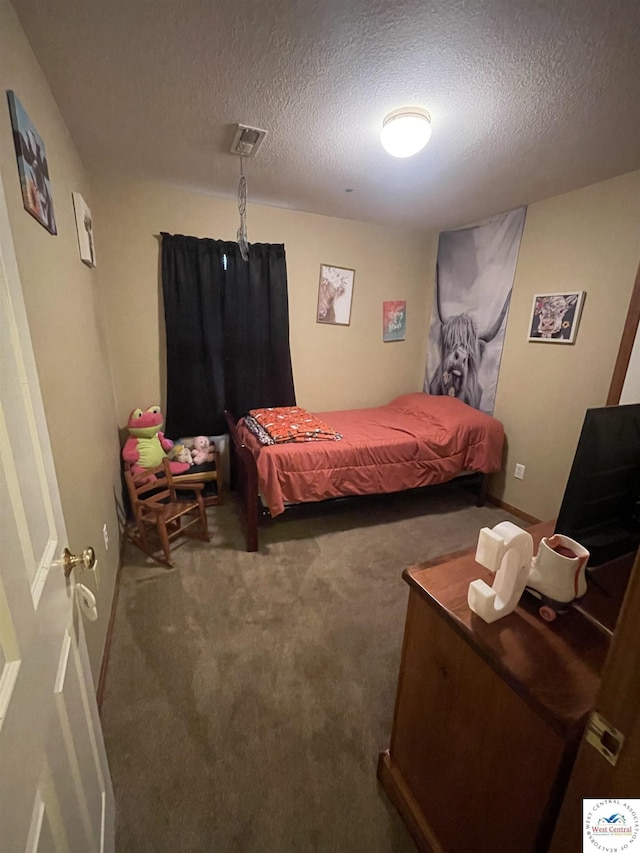 725 N Max Stevens St, Adrian, MO 64720 - bedroom with carpet flooring and a textured ceiling
