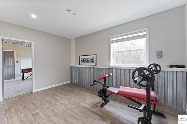 917 N Washboard Rd, Sibley, MO 64088 - exercise room featuring wood finished floors