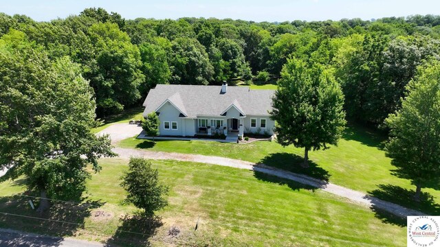 917 N Washboard Rd, Sibley, MO 64088 - aerial view of property and surrounding area with a forest