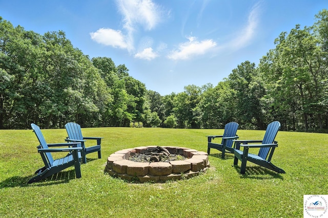 917 N Washboard Rd, Sibley, MO 64088 - view of green lawn featuring a fire pit