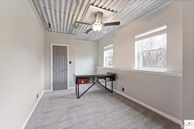 917 N Washboard Rd, Sibley, MO 64088 - carpeted office featuring ceiling fan and baseboards