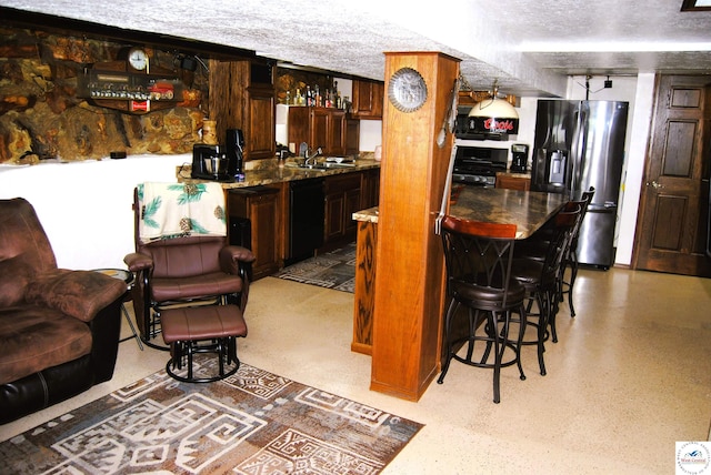 31150 Highview Rd, Edwards, MO 65326 - indoor wet bar with stainless steel refrigerator with ice dispenser and dishwasher