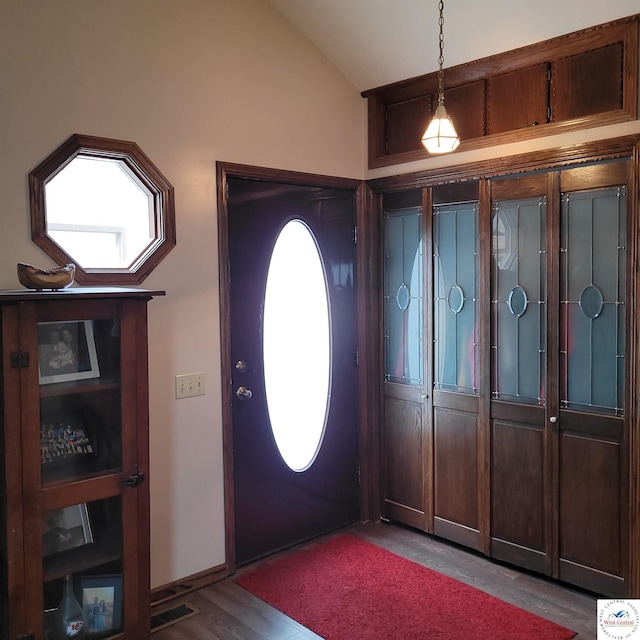 31150 Highview Rd, Edwards, MO 65326 - foyer featuring vaulted ceiling and wood finished floors