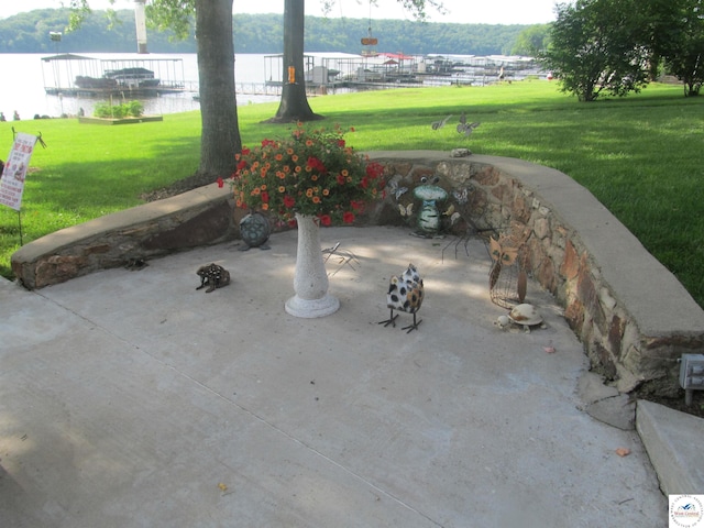 31150 Highview Rd, Edwards, MO 65326 - view of patio / terrace with a water view