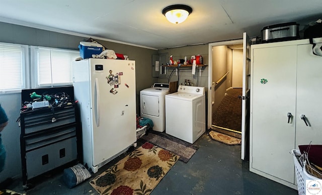 106 W Fairview St, Clinton, MO 64735 - laundry room with independent washer and dryer and electric panel