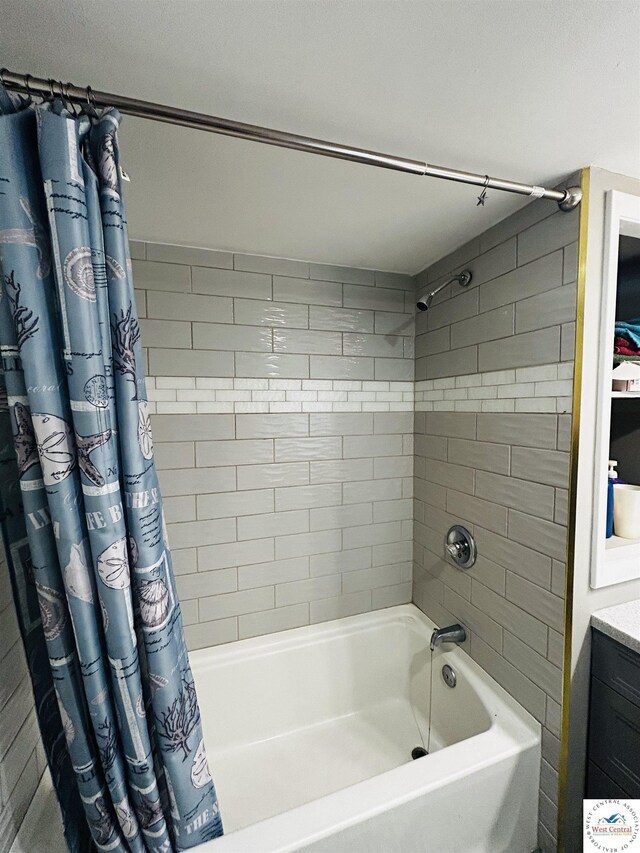 106 W Fairview St, Clinton, MO 64735 - bathroom with shower / bath combination with curtain and vanity
