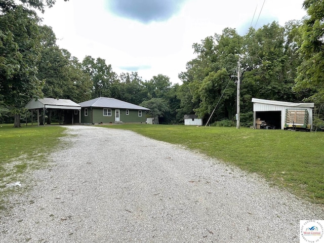 22756 Hickory Chapel Ave, Lincoln, MO 65338 - view of front of house featuring driveway and a front lawn