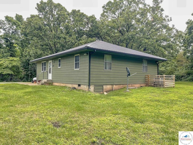 22756 Hickory Chapel Ave, Lincoln, MO 65338 - view of side of home with a lawn and crawl space
