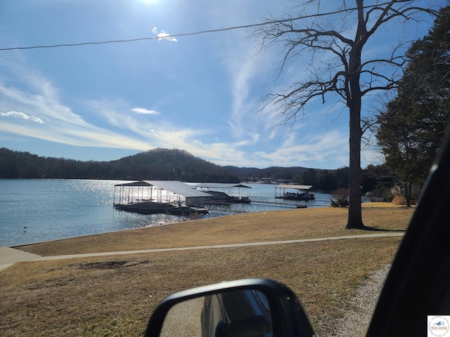 135 Windy Ln, Roach, MO 65787 - exterior space with a mountain view and a boat dock