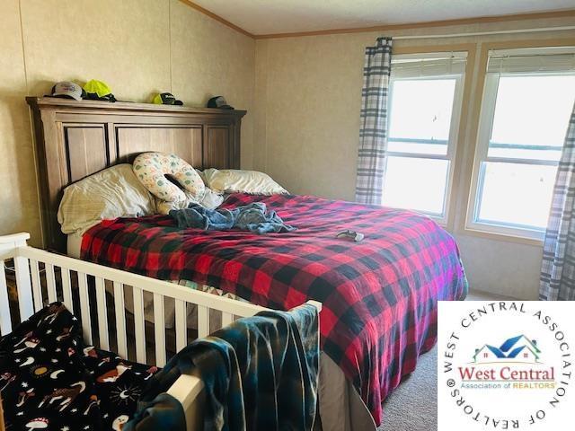 214 SE State St, Milan, MO 63556 - carpeted bedroom with ornamental molding and multiple windows