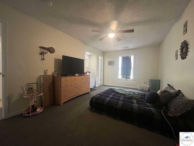 100 NW 4343 P Ln, Clinton, MO 64735 - bedroom featuring dark colored carpet, a ceiling fan, and a textured ceiling