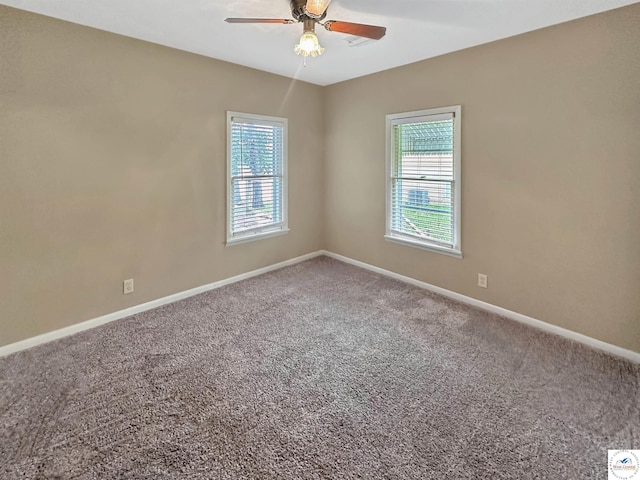 26684 Waterview Dr, Warsaw, MO 65355 - carpeted spare room featuring a ceiling fan and baseboards