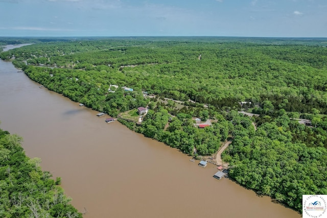 28848 Paradise Dr, Warsaw, MO 65355 - aerial view with a forest view and a water view