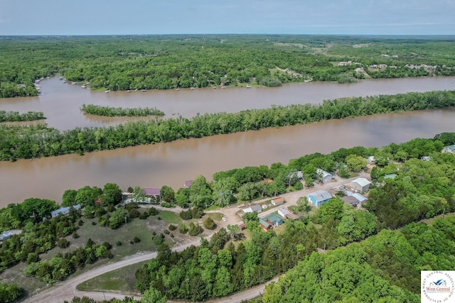 28848 Paradise Dr, Warsaw, MO 65355 - aerial view featuring a water view and a wooded view