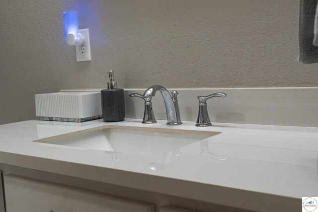 23111 Lange Rd, Cole Camp, MO 65325 - details featuring a textured wall and vanity