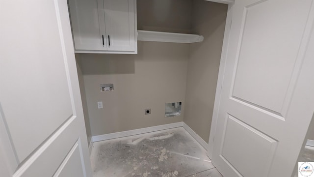 302 E Jamestown Dr, Clinton, MO 64735 - washroom with washer hookup, hookup for an electric dryer, and cabinet space